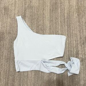 ILLA ILLA One-Shoulder Light Blue Crop Top